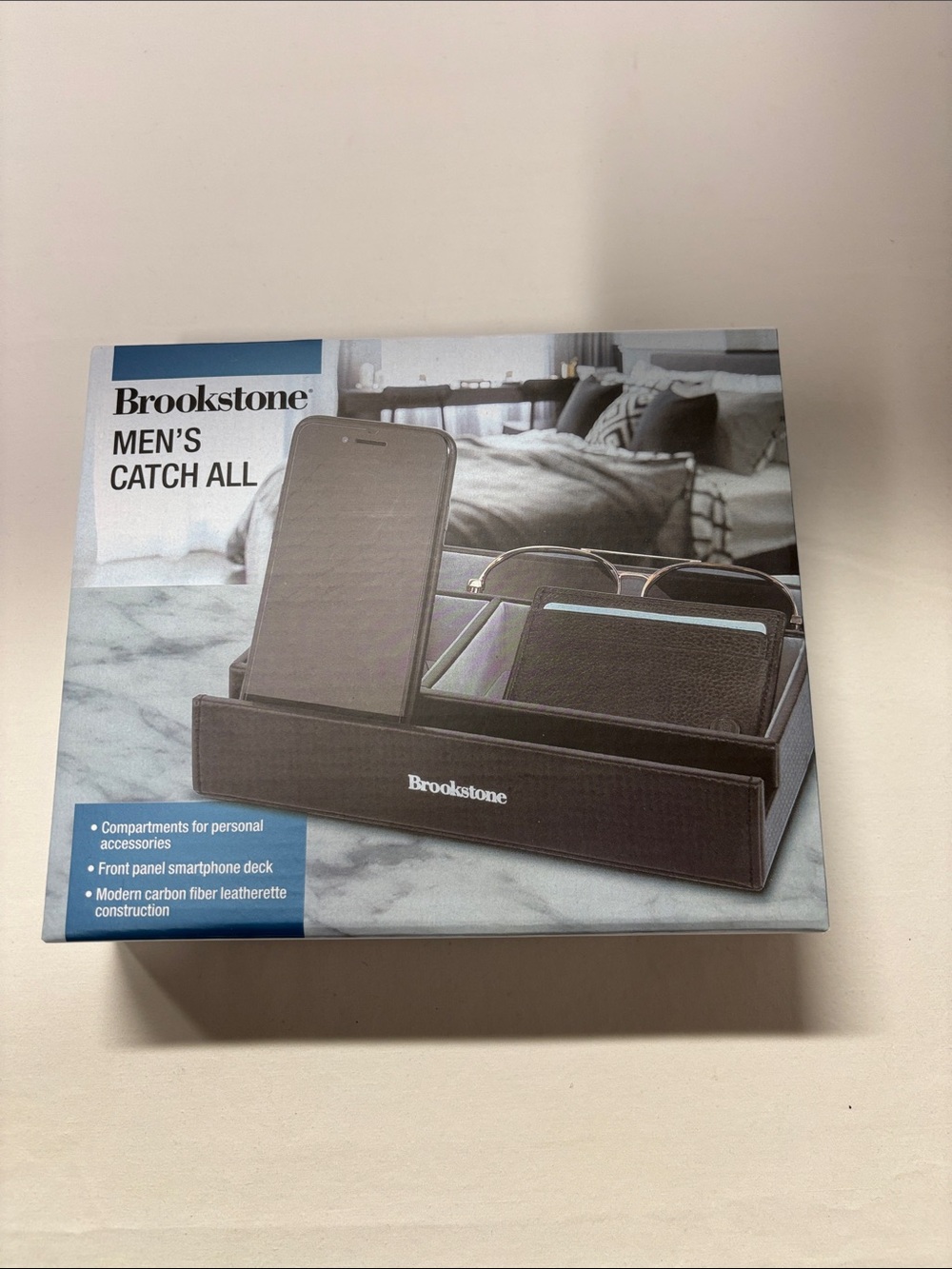 Brookstone Black Men's Catch All Organizer Tray